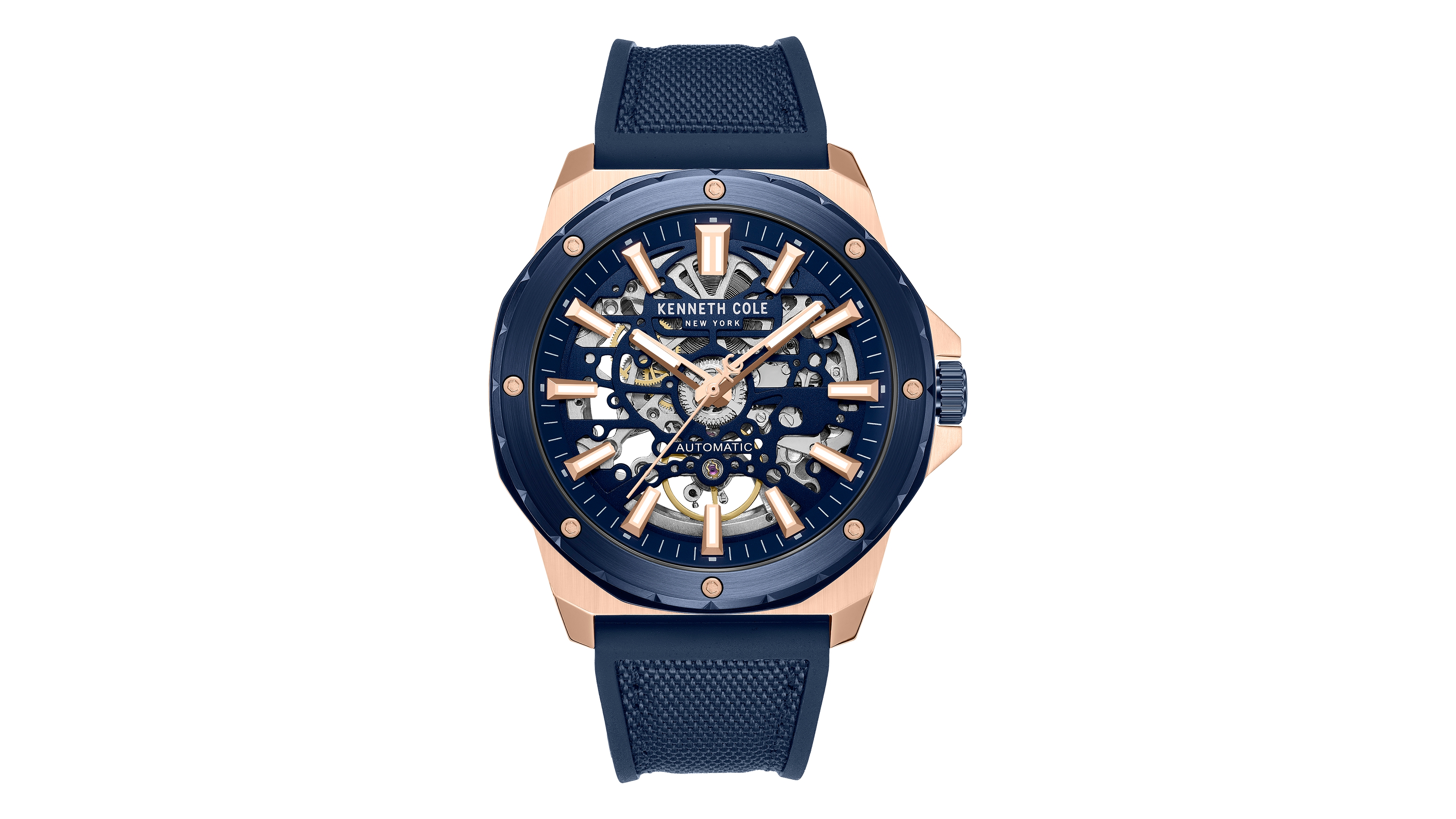 Kenneth Cole New York Men's Automatic Hollis Skeleton Two-Tone Watch 45mm