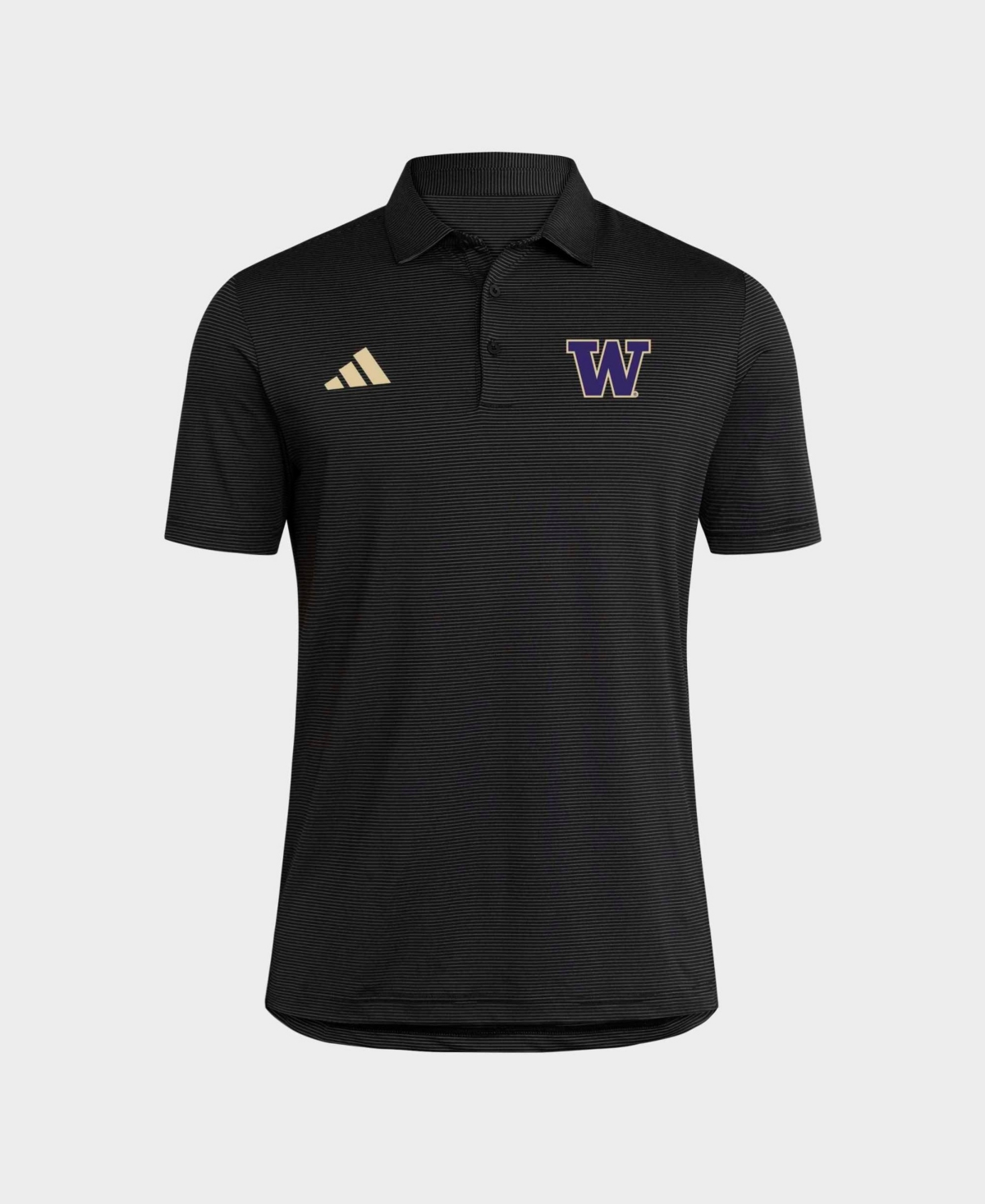 Men's adidas Black Washington Huskies Ultimate 365 Stripe Polo - Black