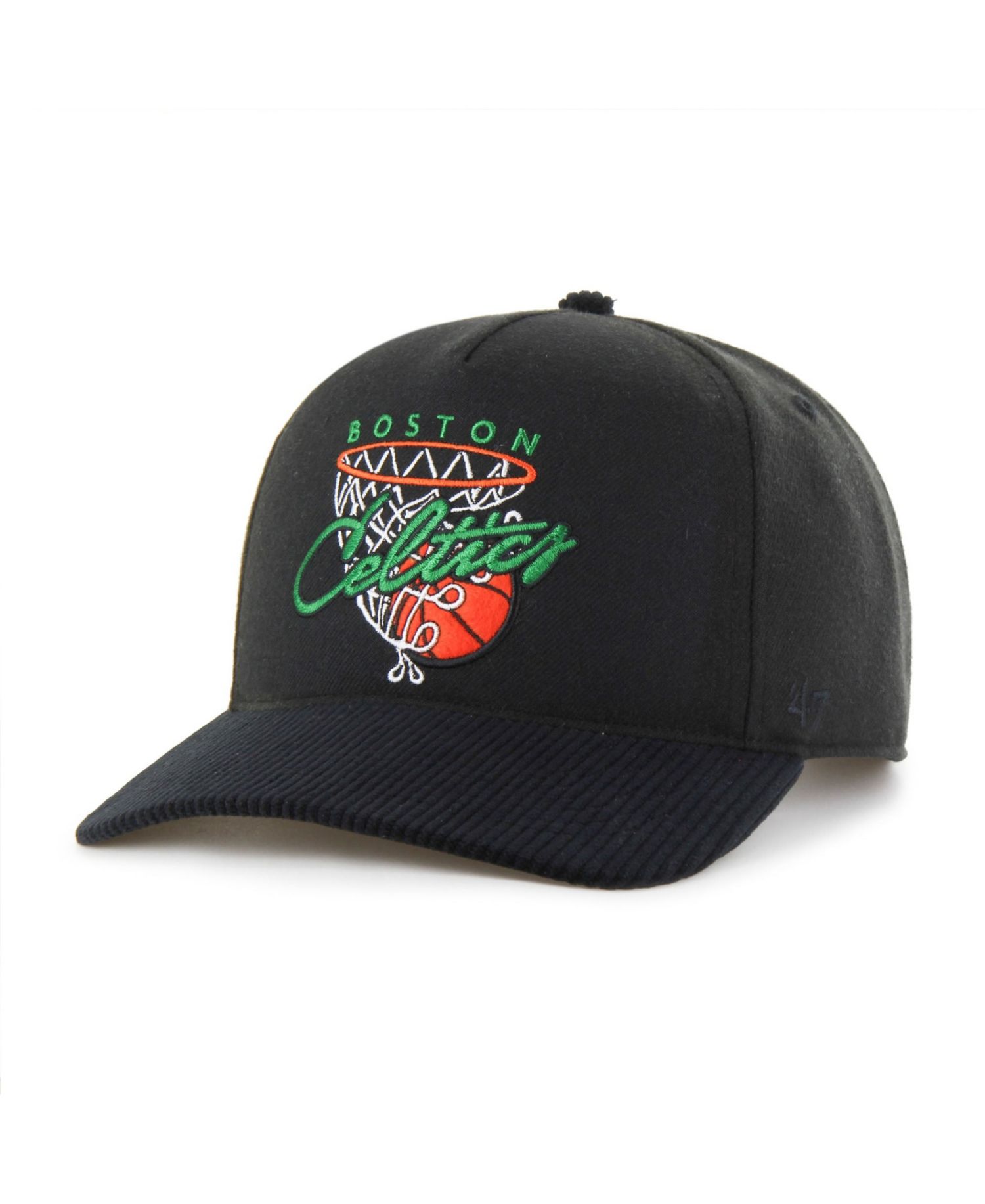 Men's '47 Black Boston Celtics Nothing But Net Hitch Adjustable Hat