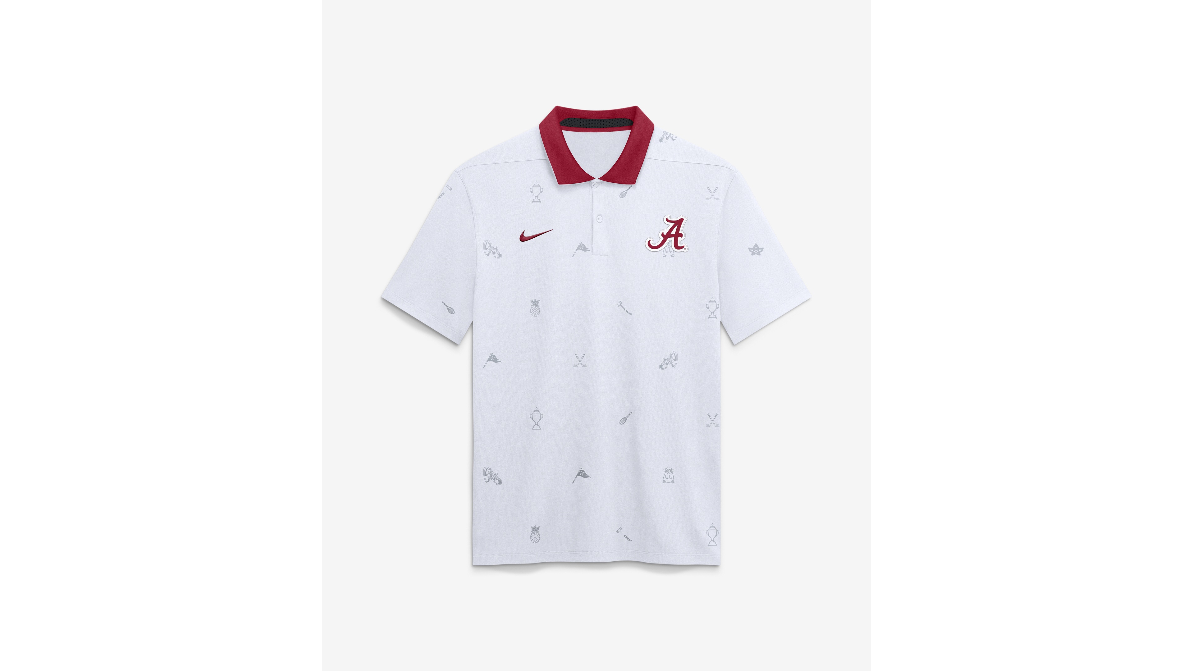 Men's Nike White Alabama Crimson Tide Vapor Pattern Dri-fit Polo