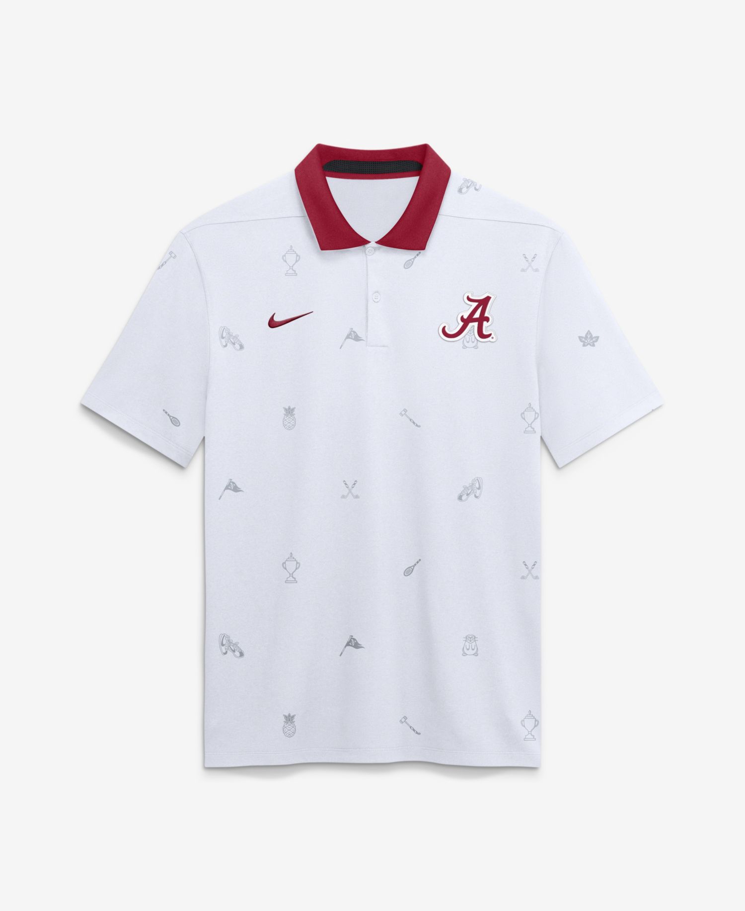 Men's White Alabama Crimson Tide Vapor Pattern Dri-FIT Polo