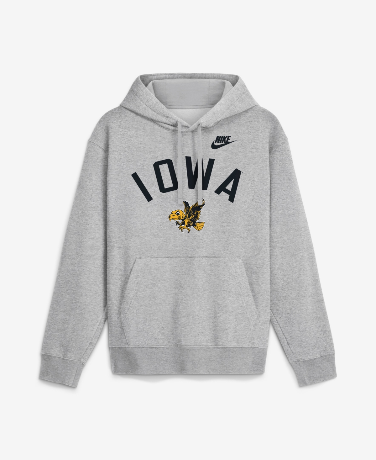 Men's Nike Heather Gray Iowa Hawkeyes Legacy Arch Club Hoodie