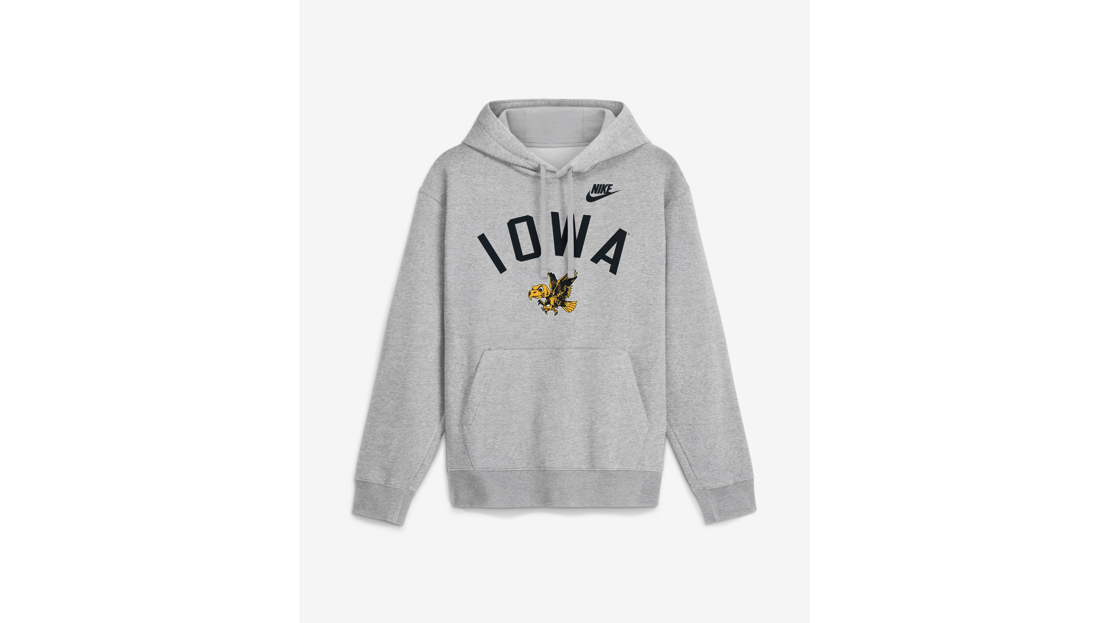 Men's Nike Heather Gray Iowa Hawkeyes Legacy Arch Club Hoodie
