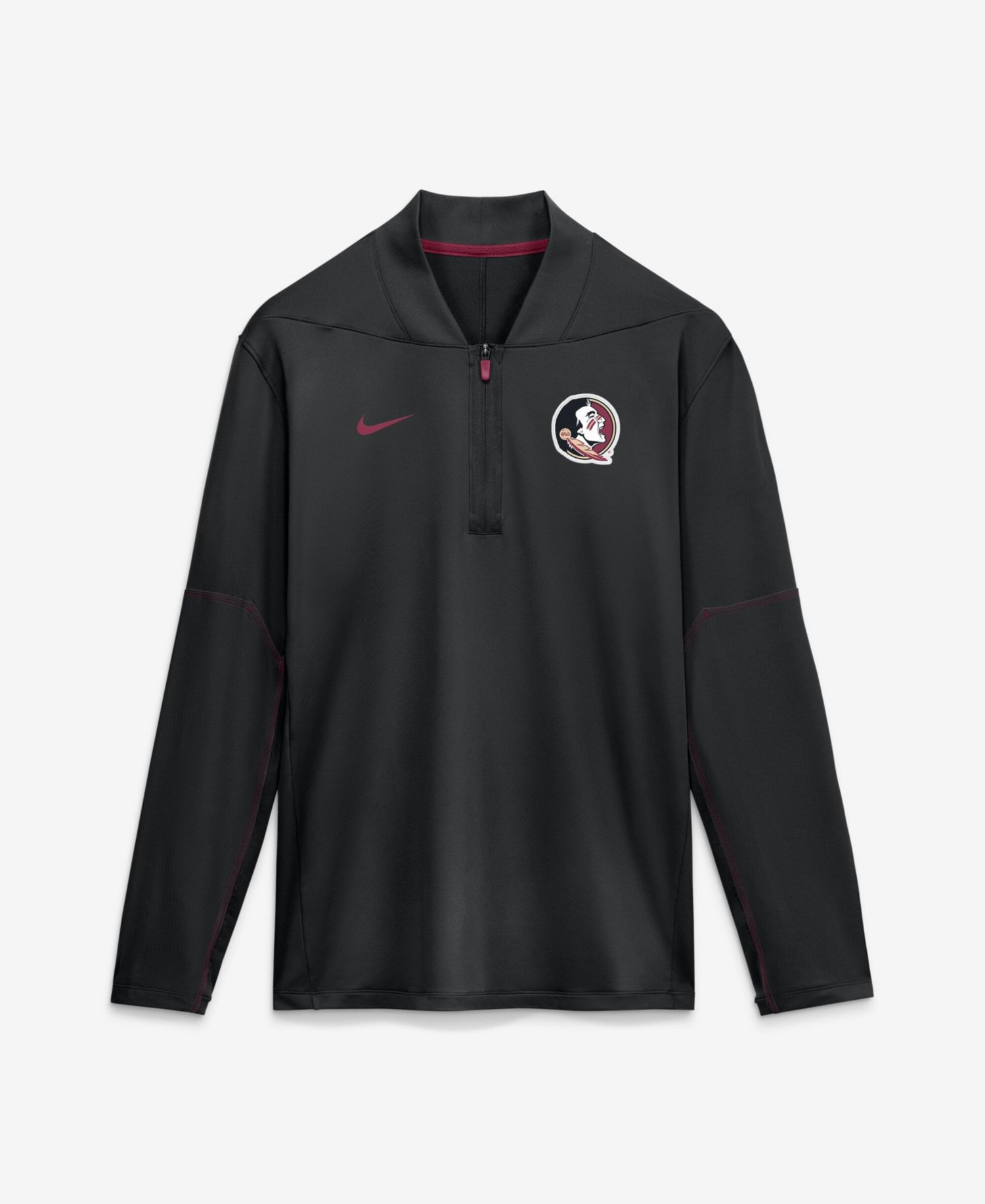 Men's Black Florida State Seminoles 2026 Sideline Midweight Half-Zip Dri-FIT Pullover