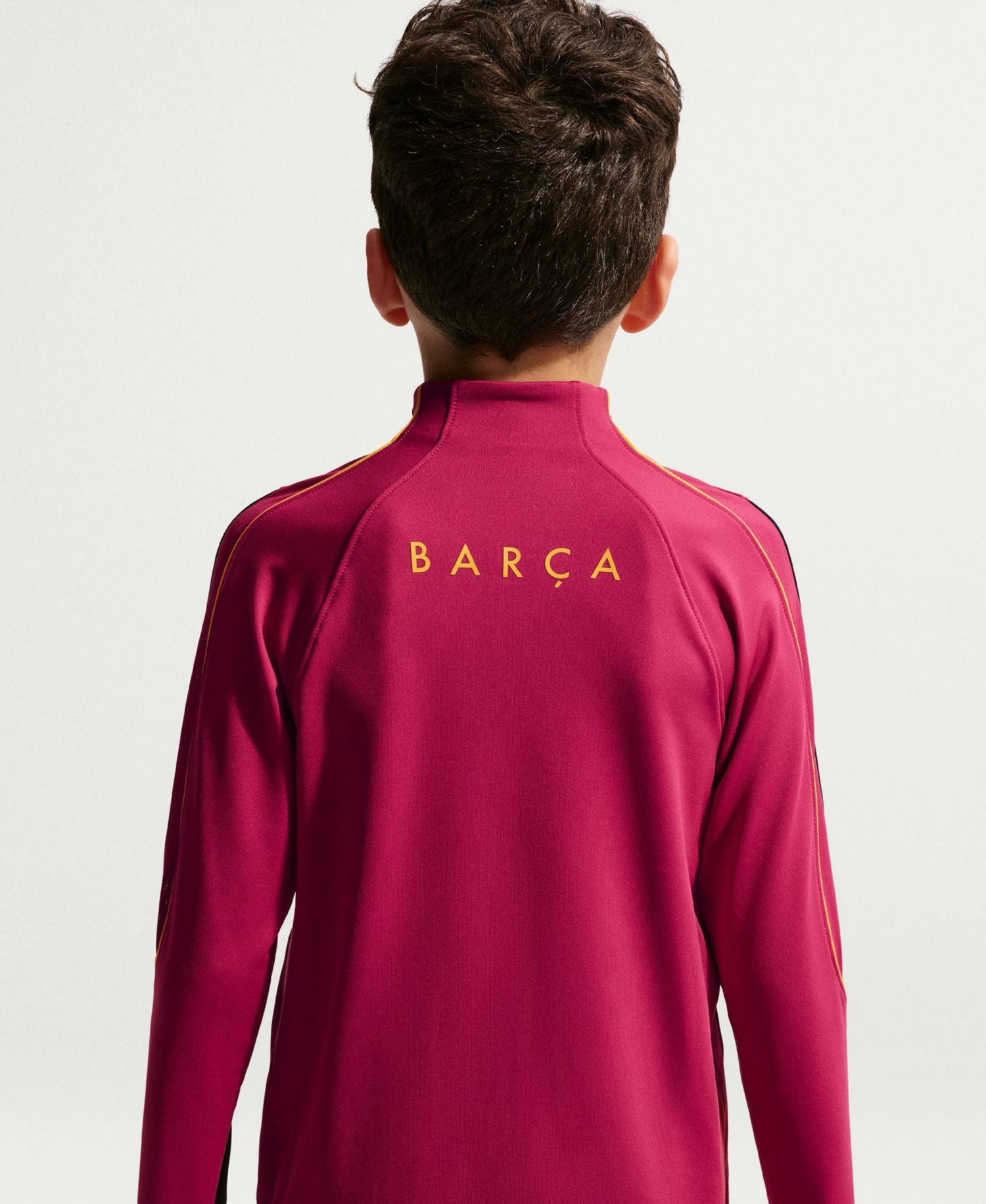 Big Boys and Girls Red Barcelona 2026/27 Strike Dri-FIT Long Sleeve Quarter-Zip Drill Top