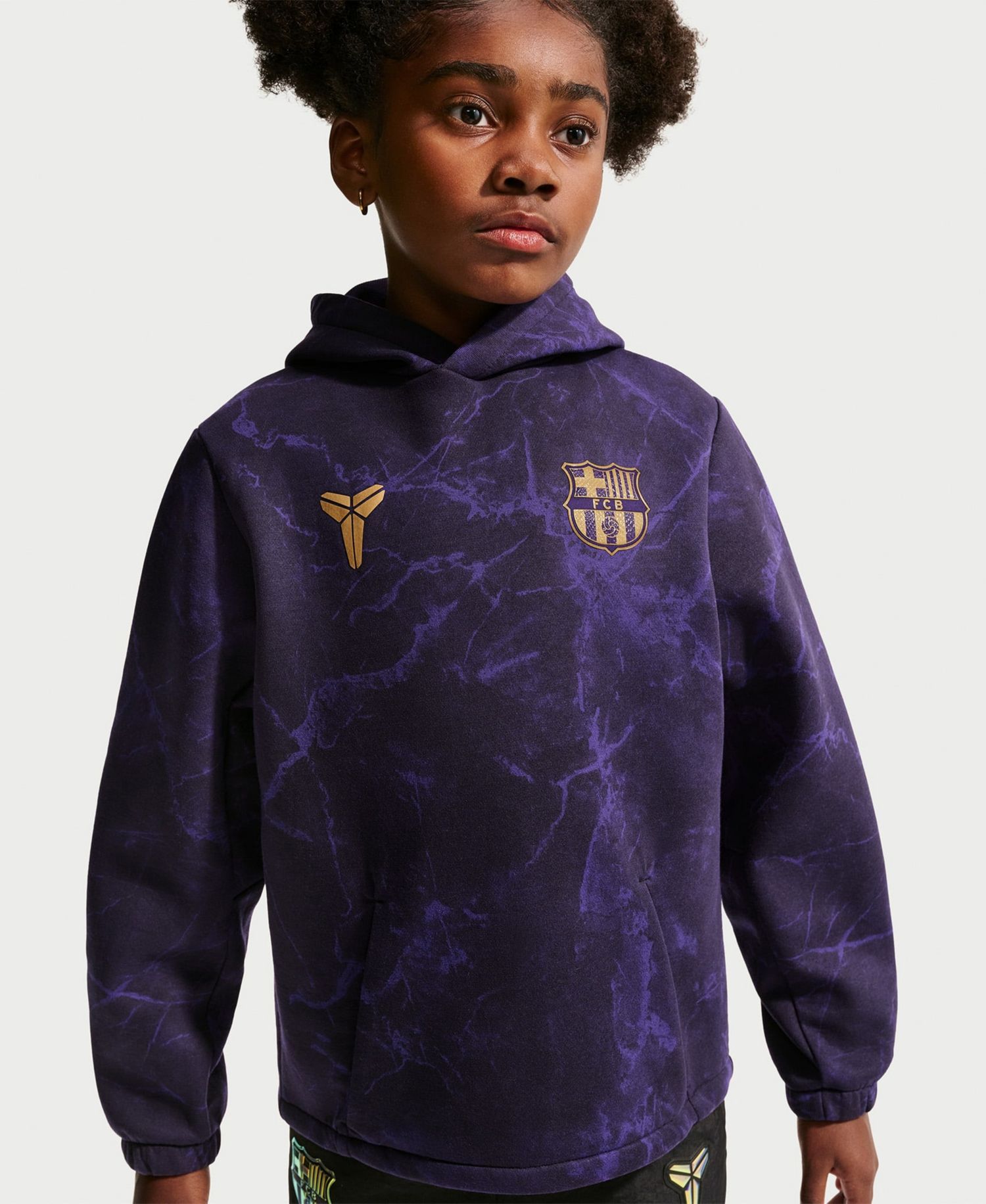 Big Boys and Girls Purple Barcelona 2026/27 Away Club Tri-Blend Hoodie