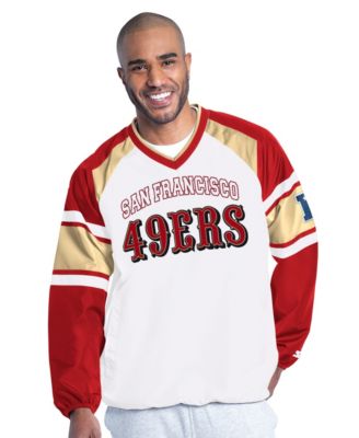 Men's  White San Francisco 49ers Infield Play Raglan Pullover Jacket