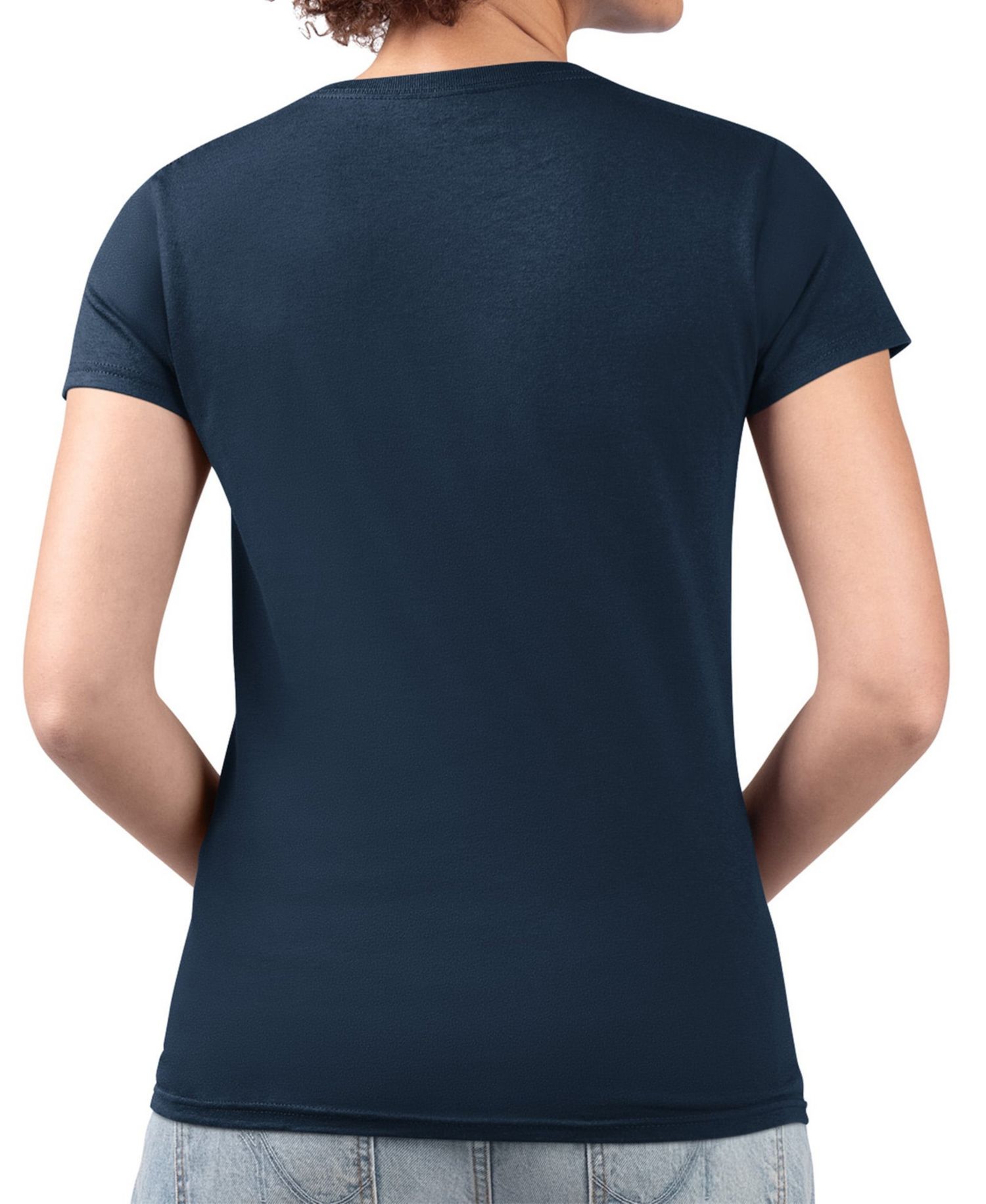 Women's Navy Chicago Bears Super-Slim Fit Lightweight Pinstripe Circle V-Neck T-Shirt