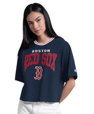 Women's  Navy Boston Red Sox Ace Cropped T-Shirt