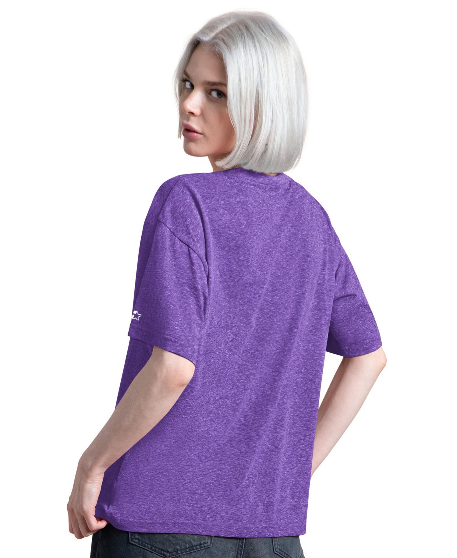 Women's Purple Minnesota Vikings Jump Shot Boyfriend Tri-Blend T-Shirt