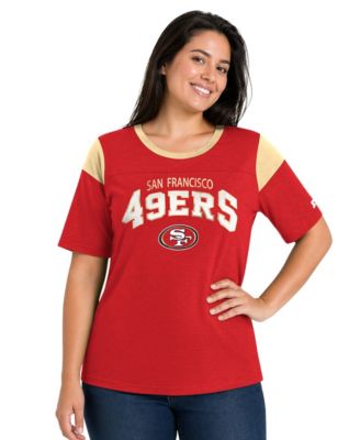Women's  Scarlet San Francisco 49ers Plus Size Linebacker Slub T-Shirt