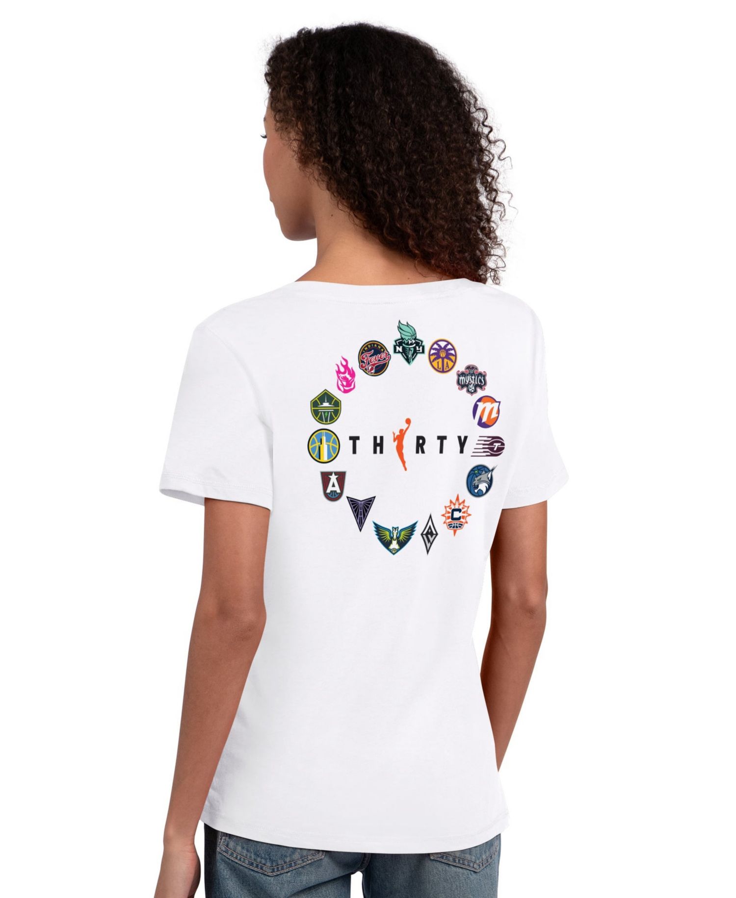Women's White WNBA 30th Anniversary Scoop Neck T-Shirt
