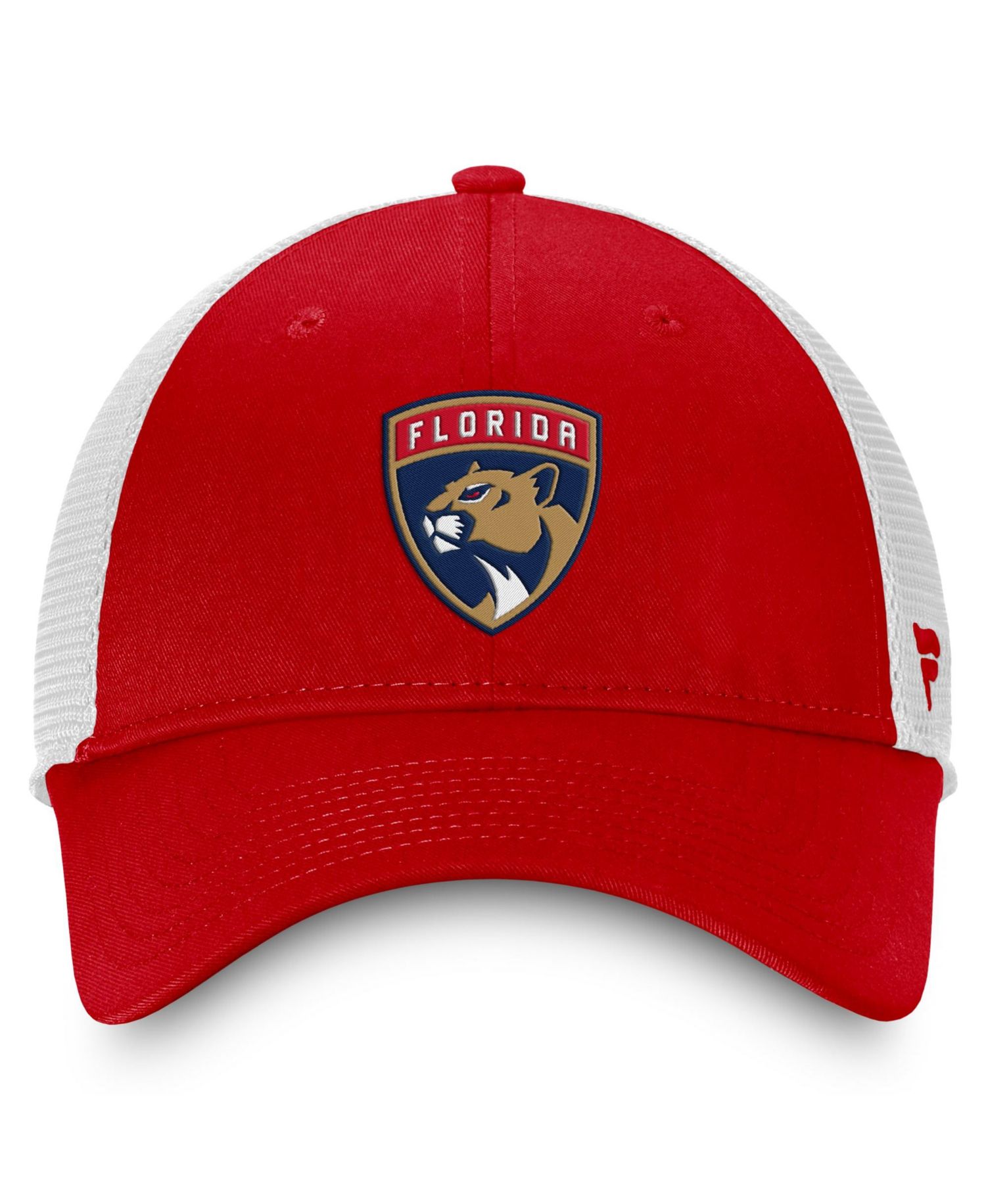 Men's Red/White Florida Panthers Core Primary Logo Trucker Adjustable Hat