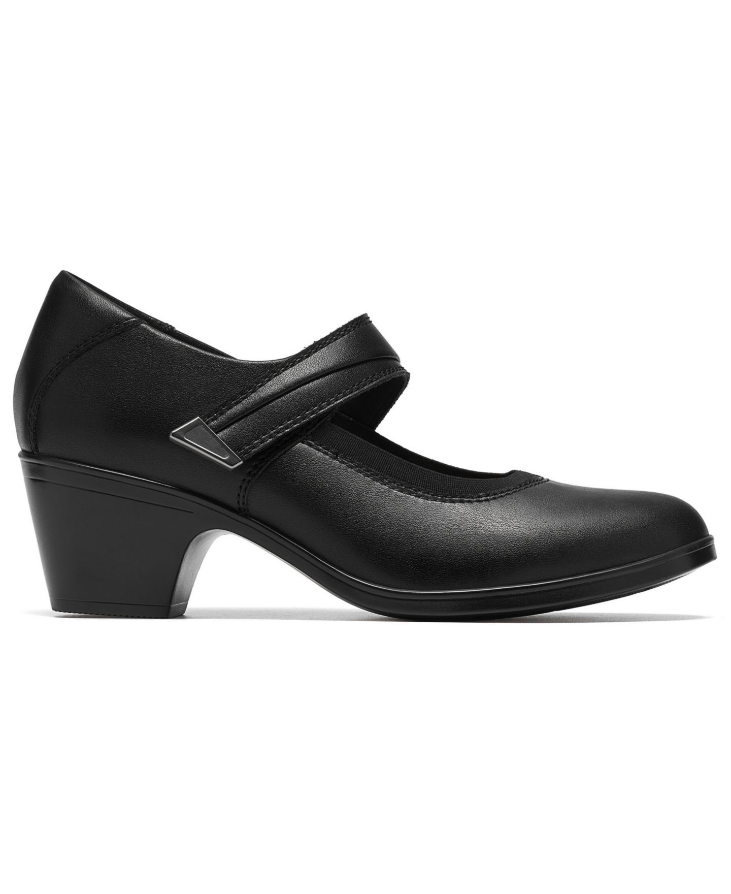 Женские туфли-лодочки Мэри Джейн Clarks Emily 2 Jaynie на устойчивом каблуке, цвет: Чёрный кожаный — фото 2
