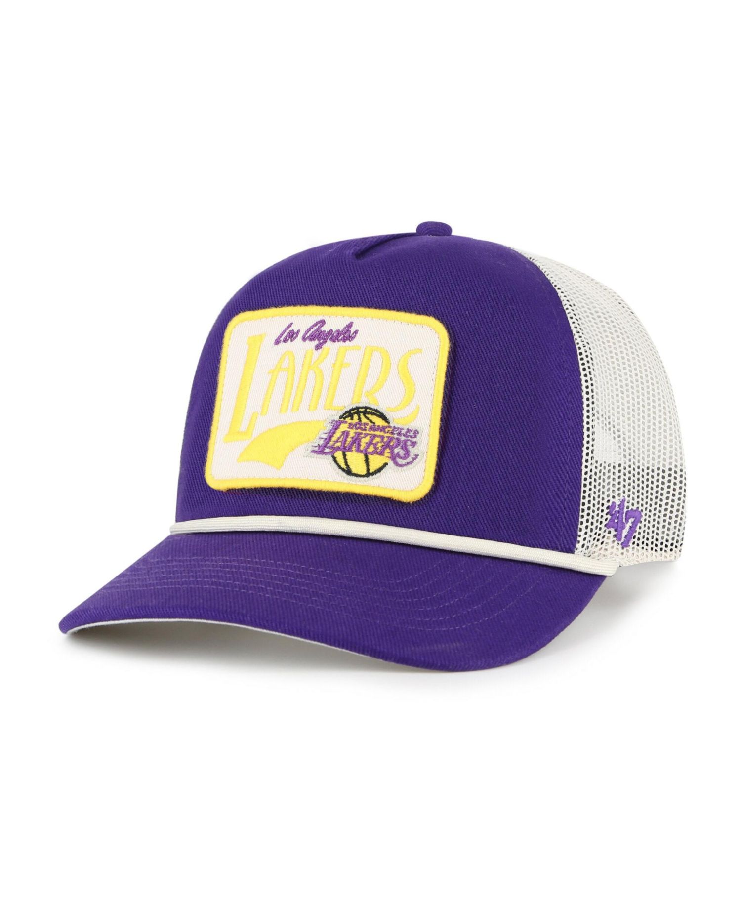 Men's '47 Purple Los Angeles Lakers Emmett Heavy Twill Trucker Hitch Adjustable Hat