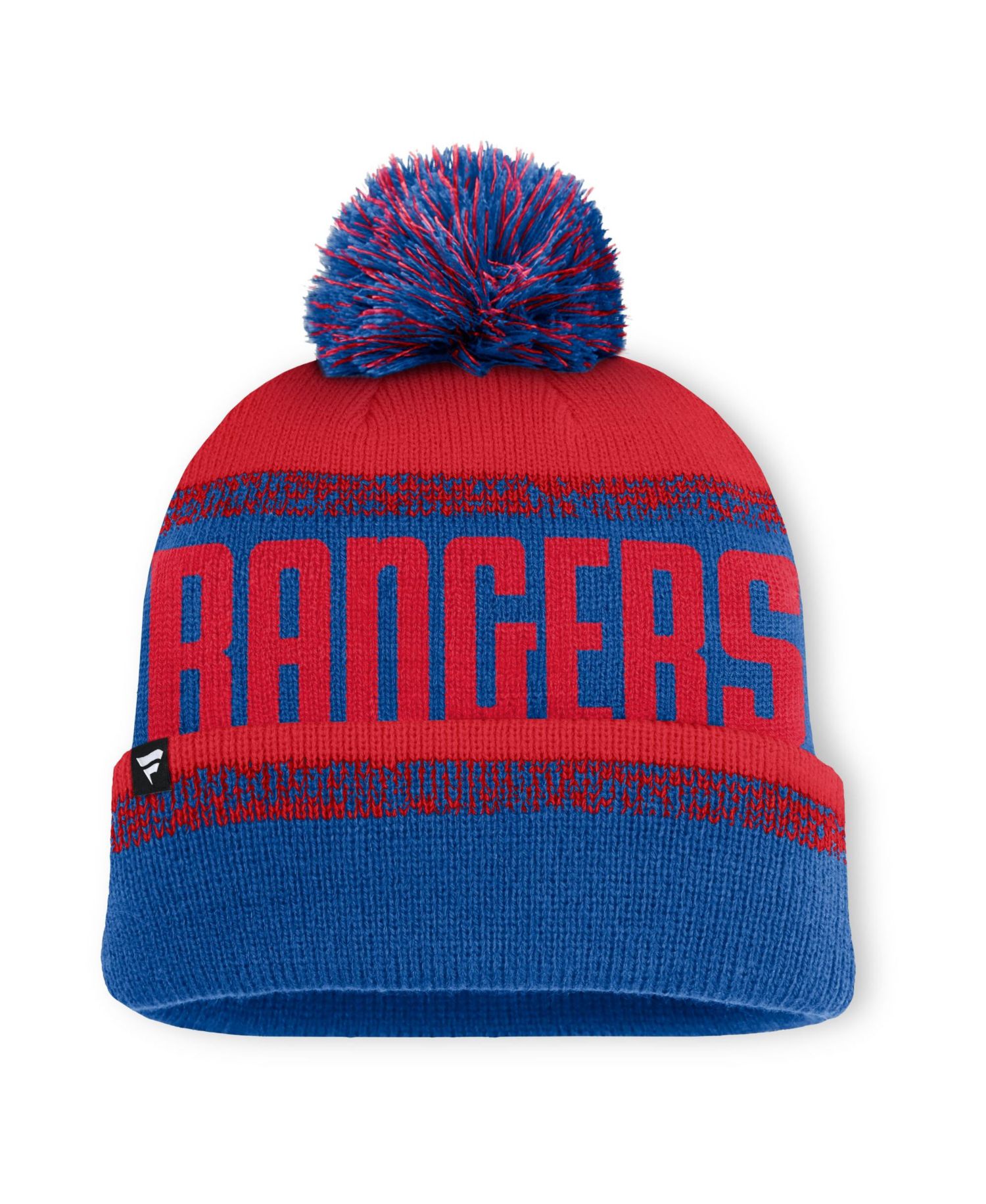 Men's Blue/Red New York Rangers Fundamentals Thrive Cuffed Knit Hat with Pom