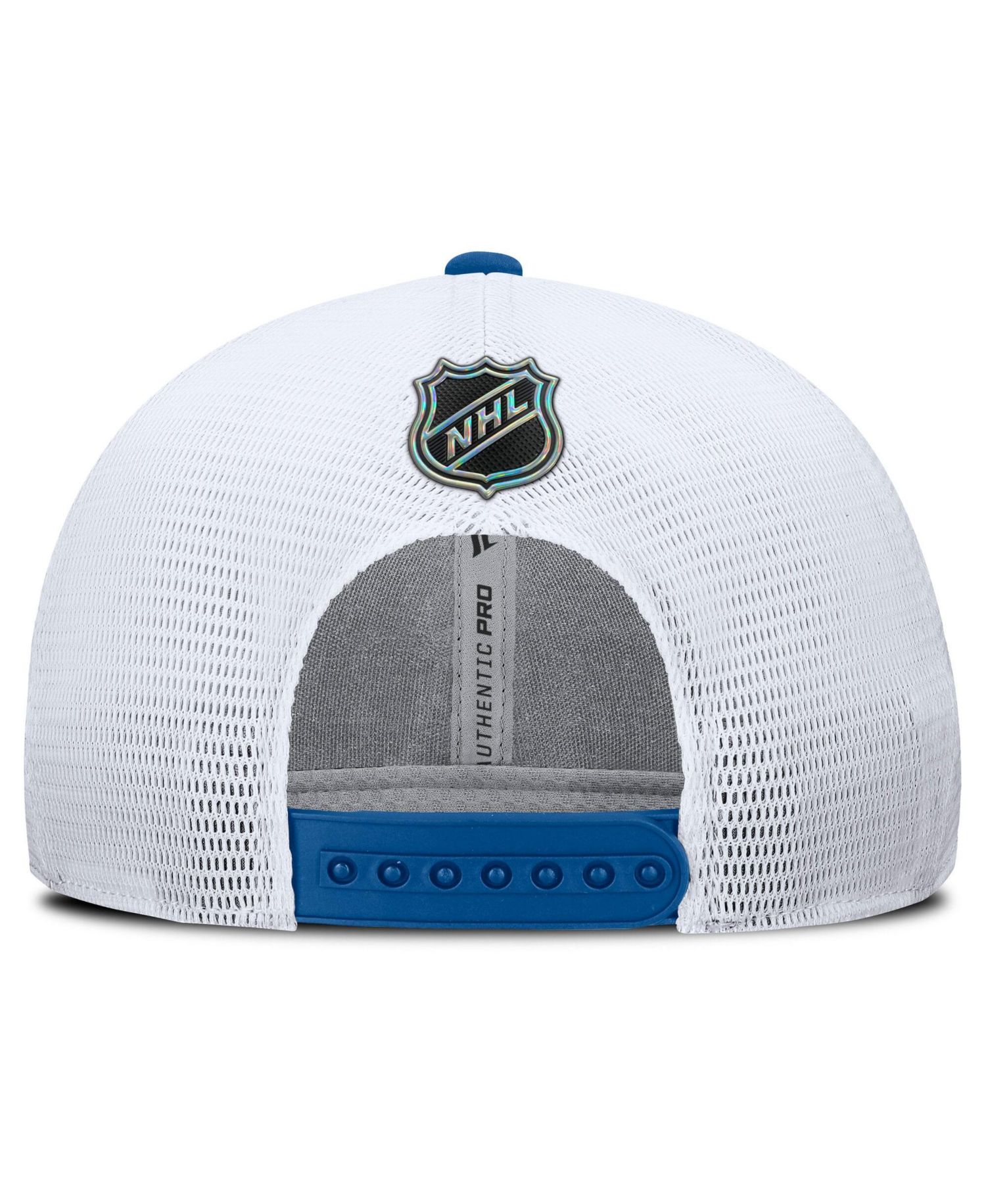 Men's Blue/White New York Rangers Centennial Authentic Pro Structured Trucker Adjustable Hat