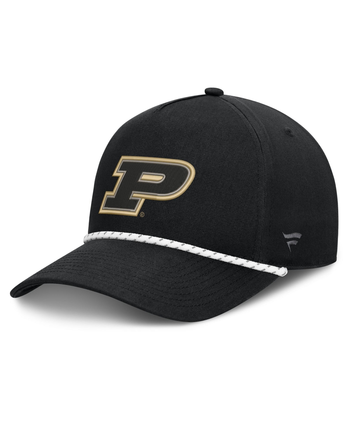 Fanatics Men's Purdue Boilermakers Rope-embellishment Adjustable Undertone Baseball Cap In Black,white