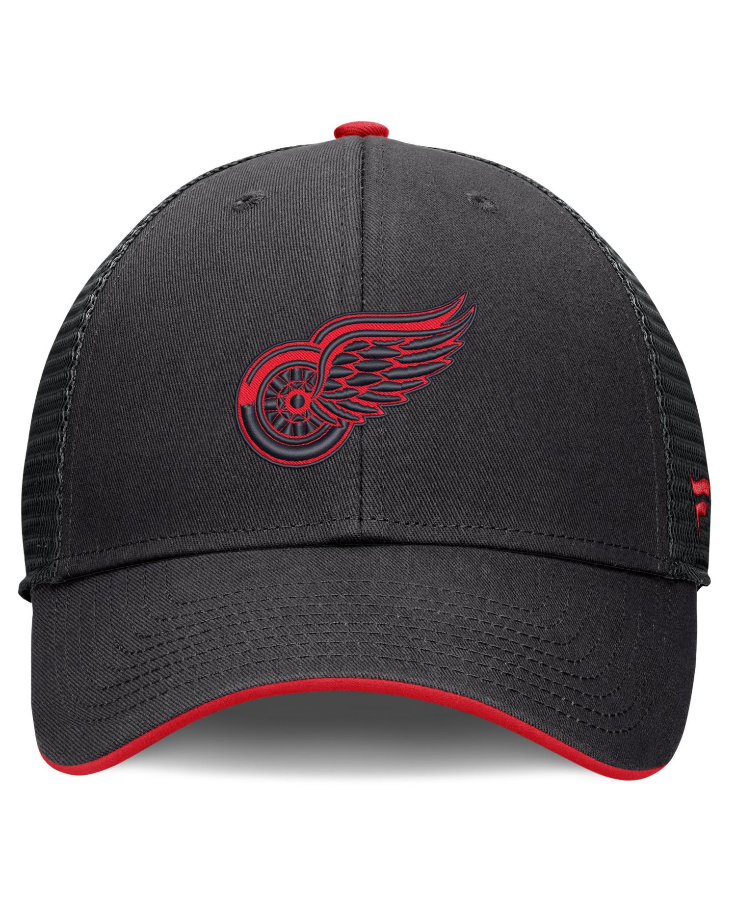 Men's Black Detroit Red Wings Fundamental Limits Trucker Adjustable Hat