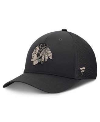 Men's Charcoal Chicago Blackhawks Road Meshback Stretch Hat