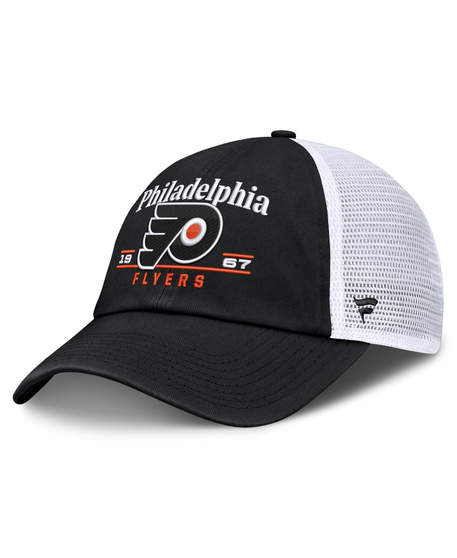 Men's Black Philadelphia Flyers Fundamental Underline Trucker Adjustable Hat