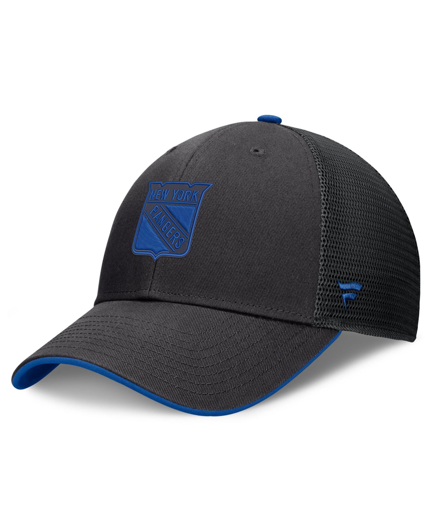 Men's Black New York Rangers Fundamental Limits Trucker Adjustable Hat