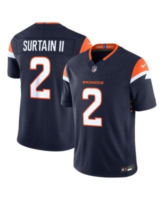 Men's Pat Surtain II Navy Denver Broncos Alternate Vapor F.U.S.E. Stitched Limited Jersey