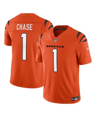 Men's Ja'Marr Chase Orange Cincinnati Bengals Alternate Vapor F.U.S.E. Stitched Limited Jersey