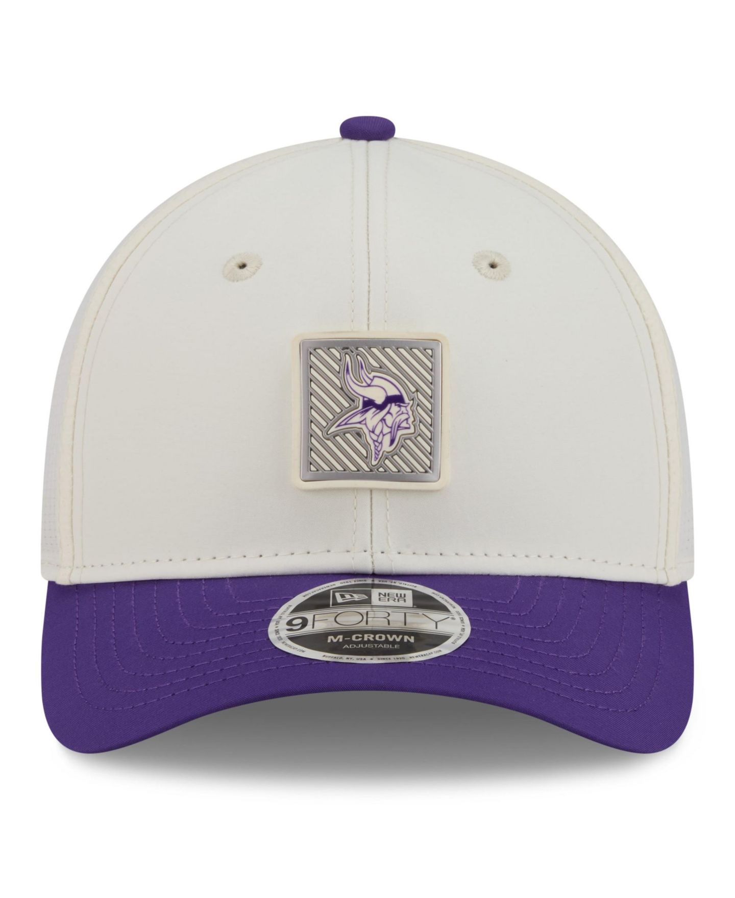 Детская кепка New Era Cream/Purple Minnesota Vikings 2026 Training Camp 9FORTY M-Crown Adjustable Hat — фото 2