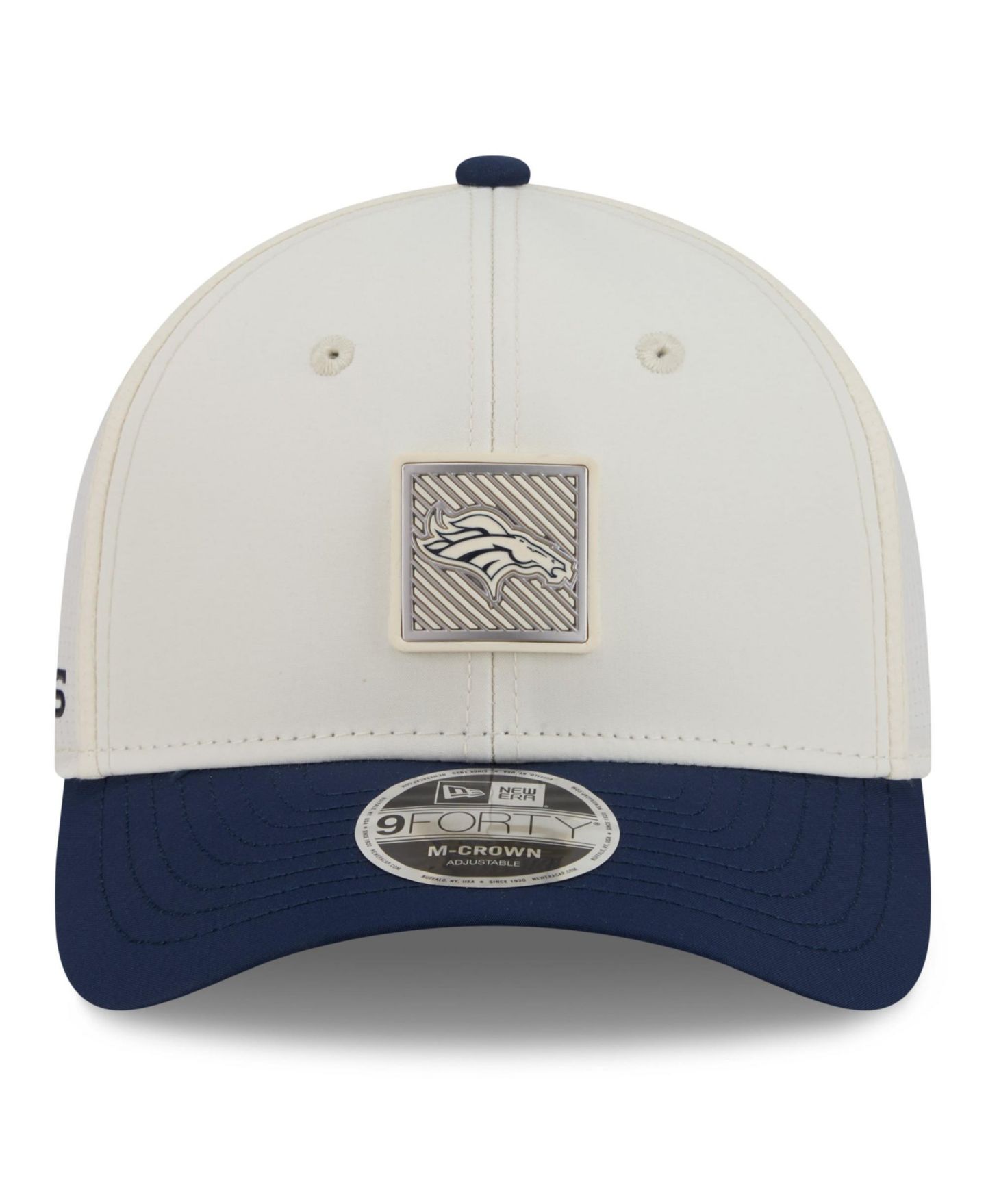 Детская кепка New Era Cream/Navy Denver Broncos 2026 Training Camp 9FORTY M-Crown Adjustable Hat — фото 2