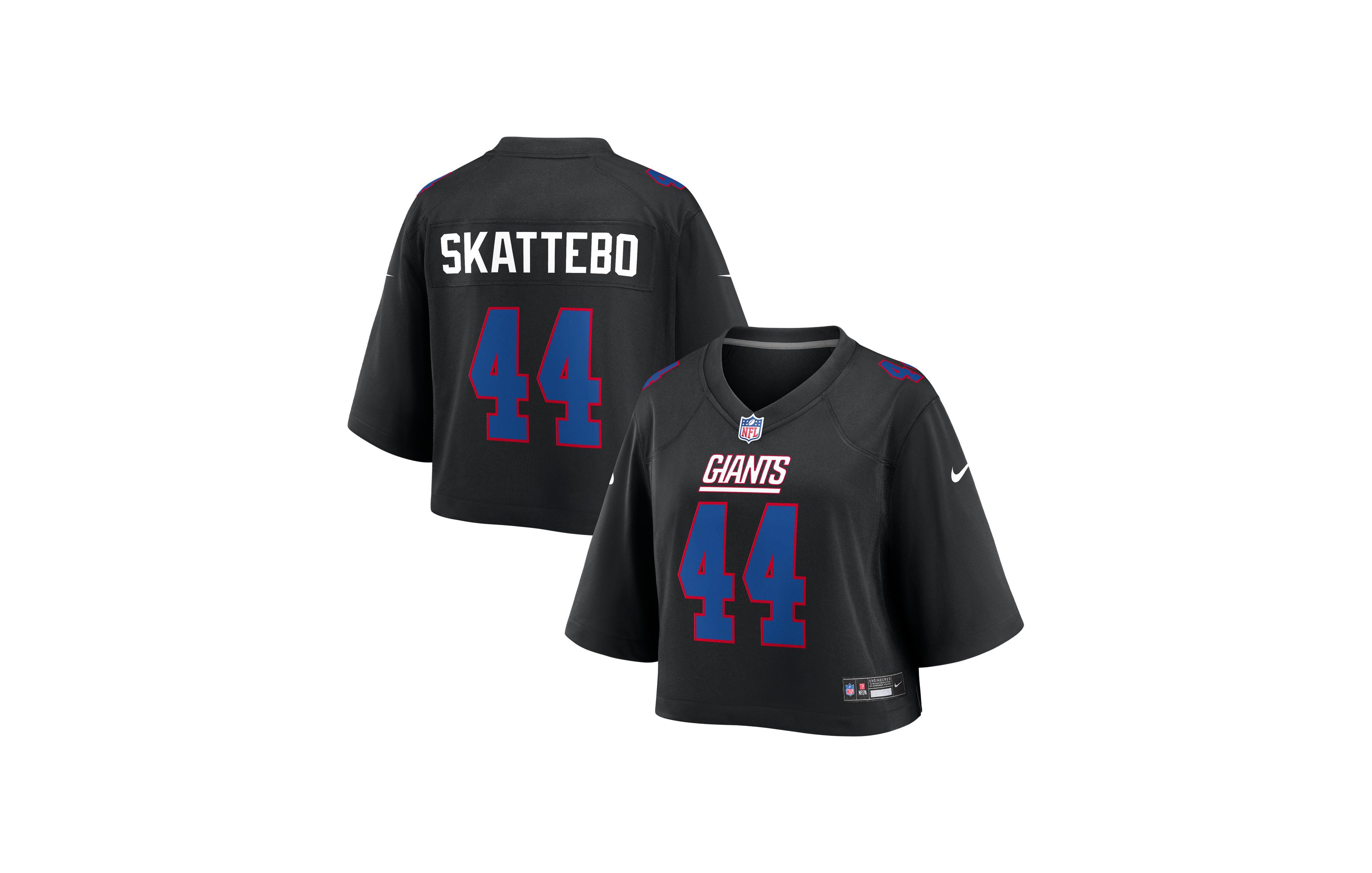 Nike Women's New York Giants Cam Skattebo Cropped V-Neck Game Jersey