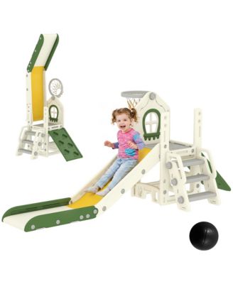 Foldable 5-in-1 Toddler Slide Indoor Playset, Ages 1-3