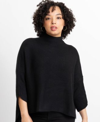 Women's Lori Turtleneck High-Low 3/4-Sleeve Sweater