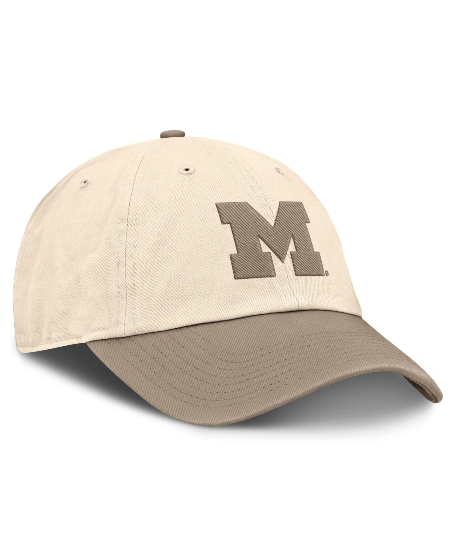Men's Natural/Khaki Michigan Wolverines Two-Tone Club Adjustable Hat