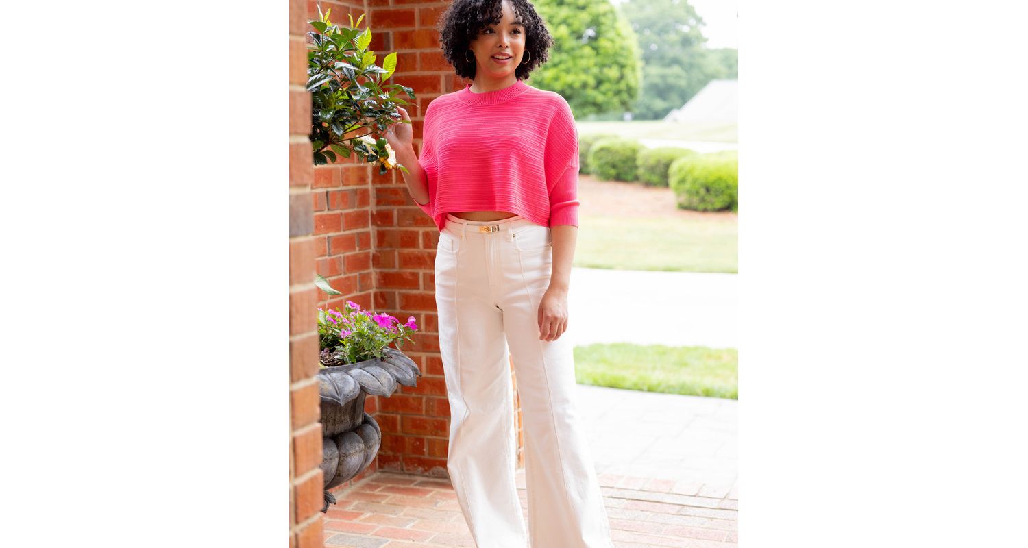 Women's Brooklyn Lightweight Textured Cropped Sweater
