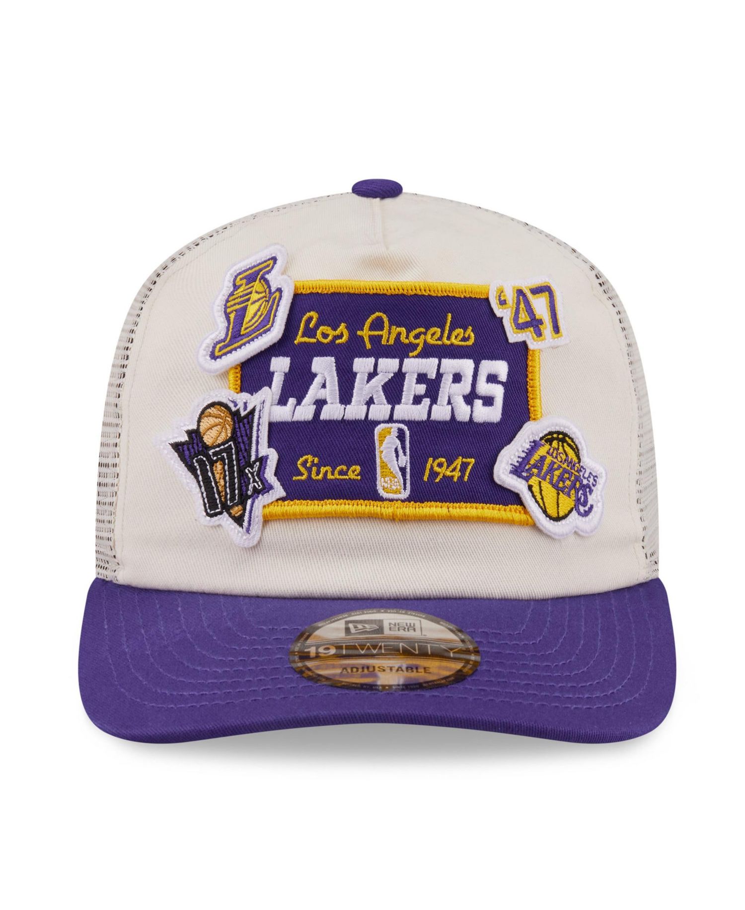 Men's Purple Los Angeles Lakers Layered Patch 19TWENTY Adjustable Hat