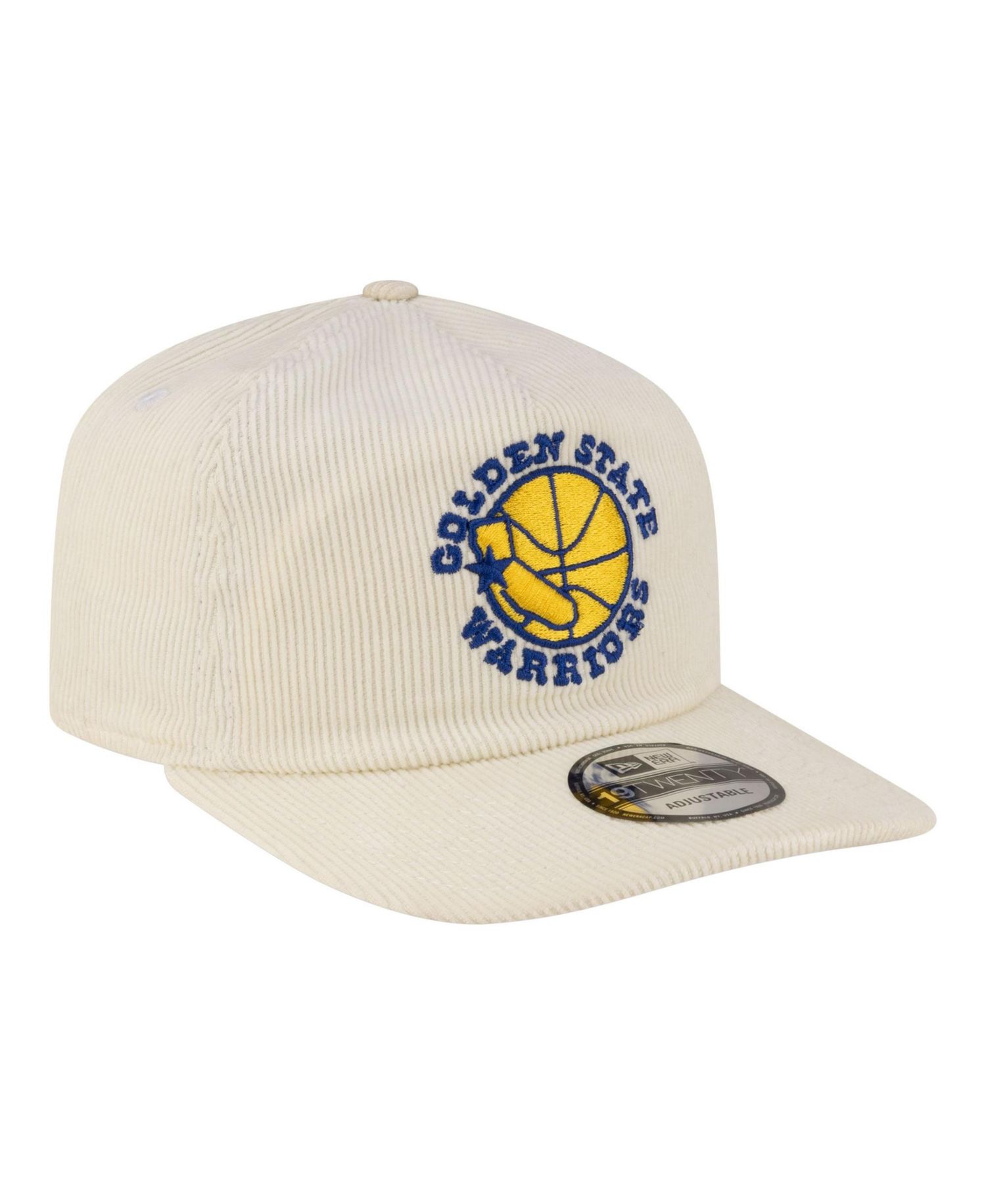Men's White Golden State Warriors 19TWENTY 80s Chrome Corduroy Adjustable Hat