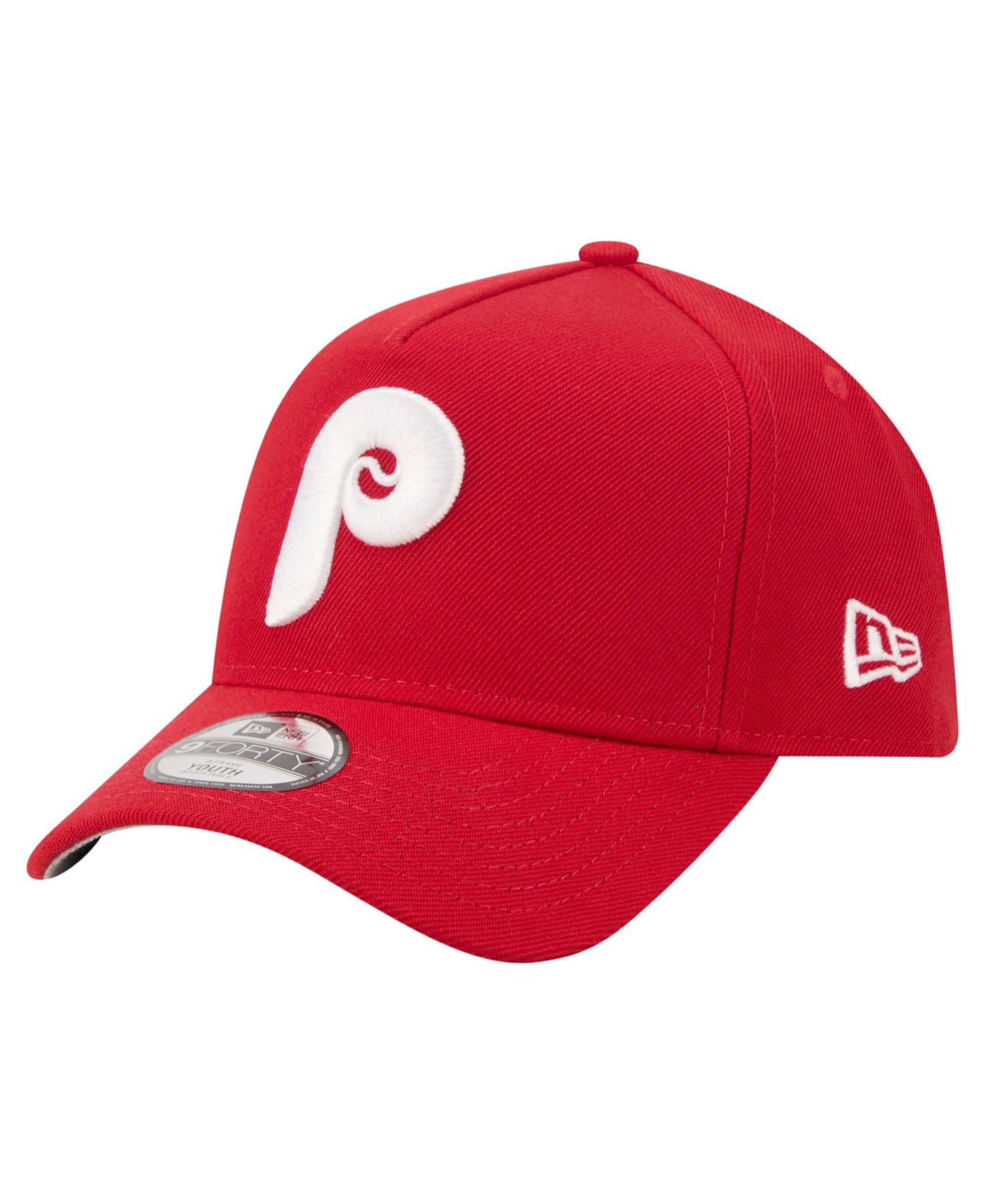 Big Boys and Girls Red Philadelphia Phillies Cooperstown Logo 9FORTY A-Frame Adjustable Hat
