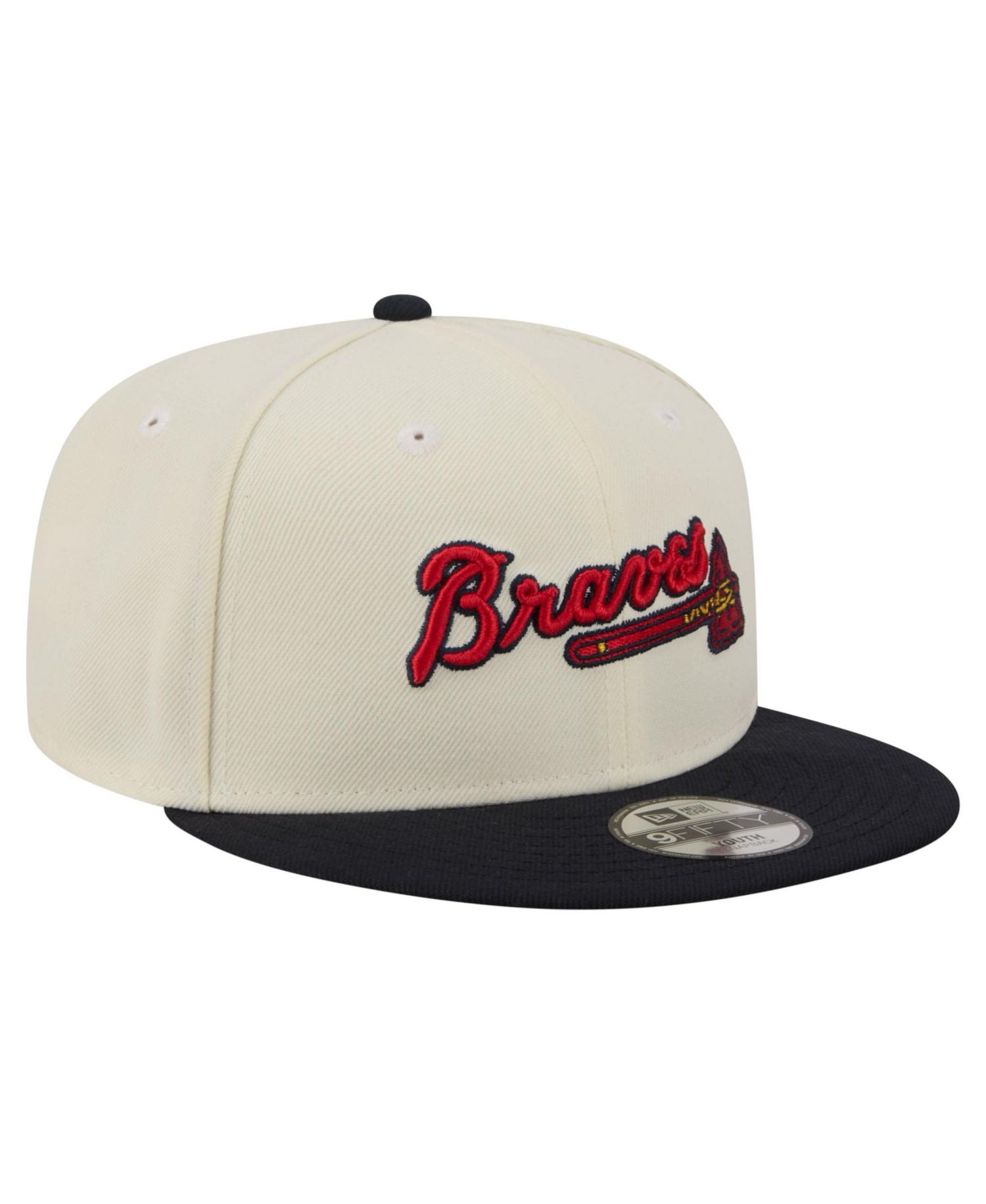 Big Boys and Girls White Atlanta Braves Two-Tone 9FIFTY Snapback Hat