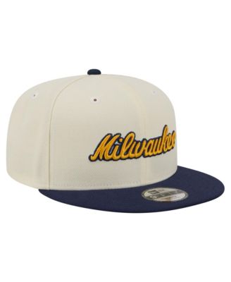 Big Boys and Girls  White Milwaukee Brewers Two-Tone 9FIFTY Snapback Hat
