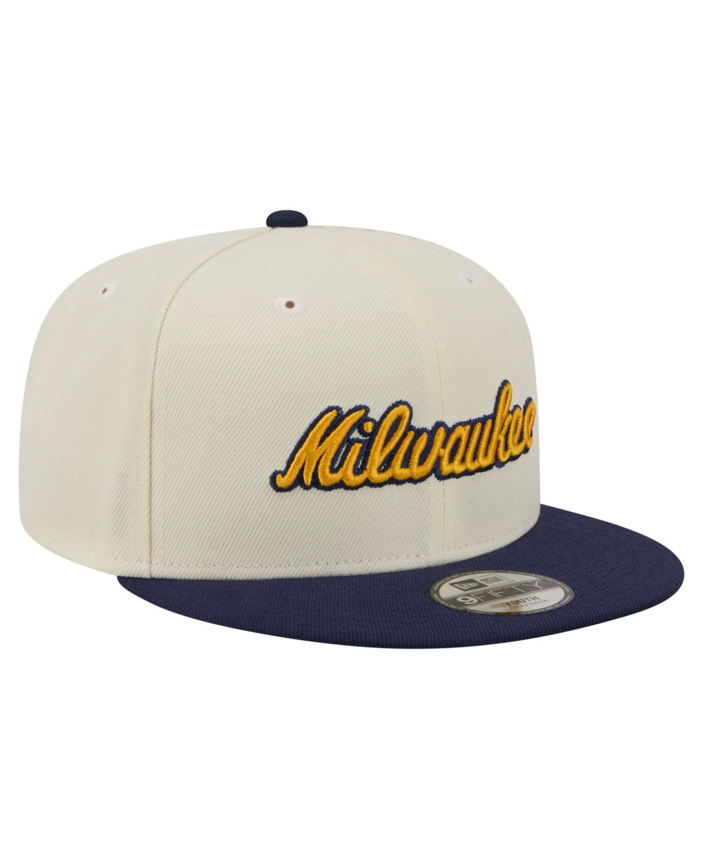 Детская кепка New Era White Milwaukee Brewers Two-Tone 9FIFTY Snapback Hat — фото 1