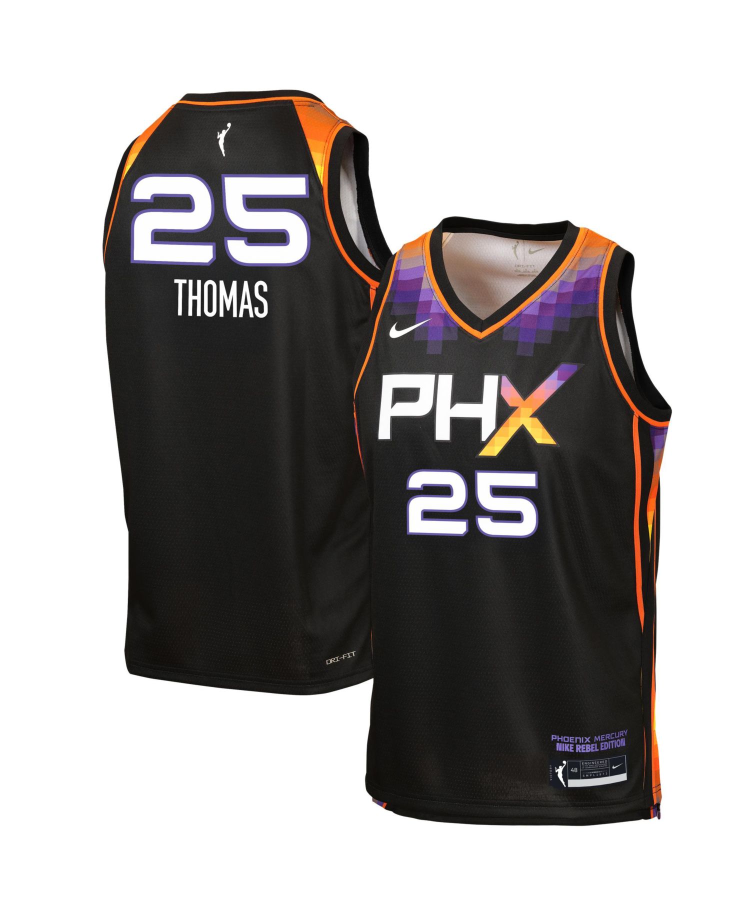 Big Boys and Girls Alyssa Thomas Black Phoenix Mercury Victory Jersey - Rebel Edition
