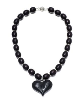 Women's Silver-Tone Puffy Heart Necklace