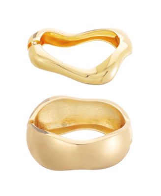 Gold-Tone Chunky-Hinged Cuff Bracelets, 2-Piece Set