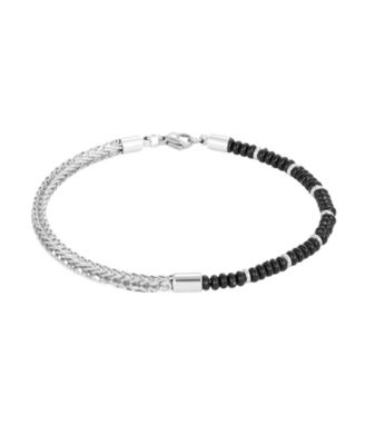Men's Beaded Link & Chain Bracelet