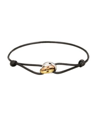 Infinity Trio Adjustable Gold-Plated Stainless Steel Bracelet