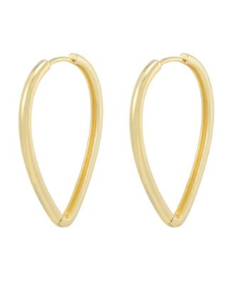Gold-Tone Teardrop Hoop Earrings