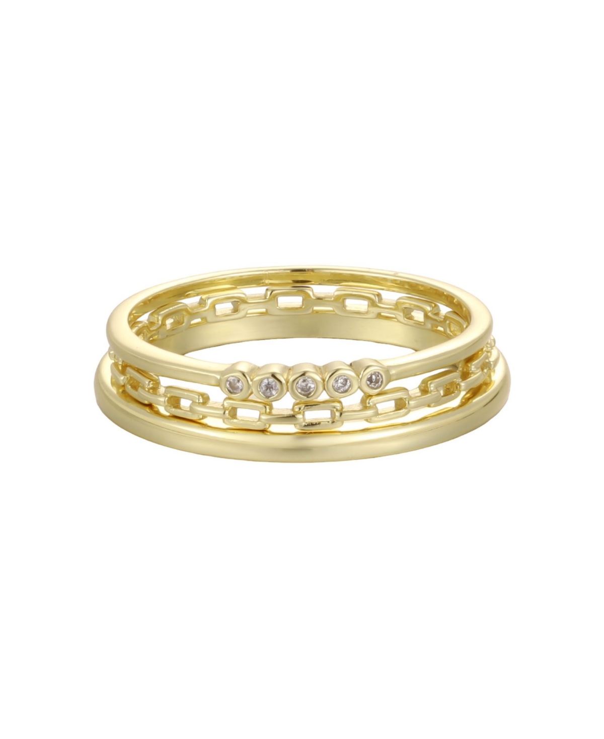 Adornia Cubic Zirconia Stackable Ring, 3-Piece Set - Gold
