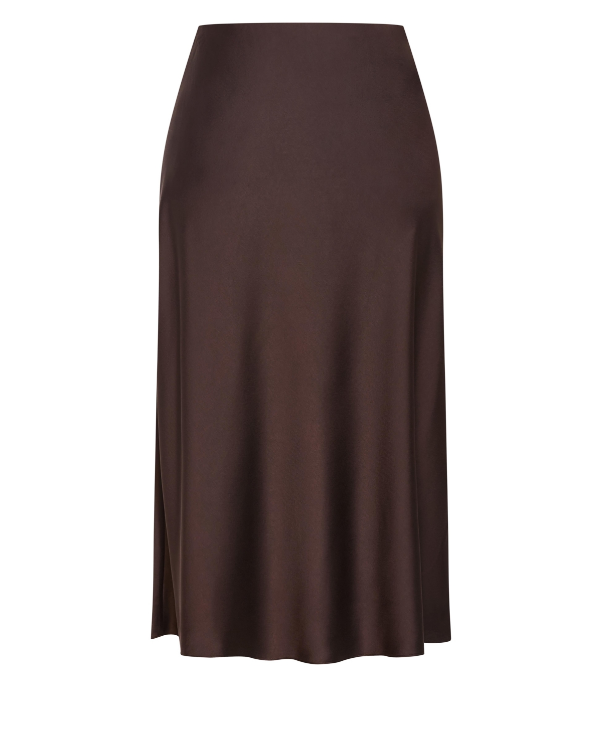 City Chic Plus Miranda Satin High-Waisted A-Line Midi Skirt