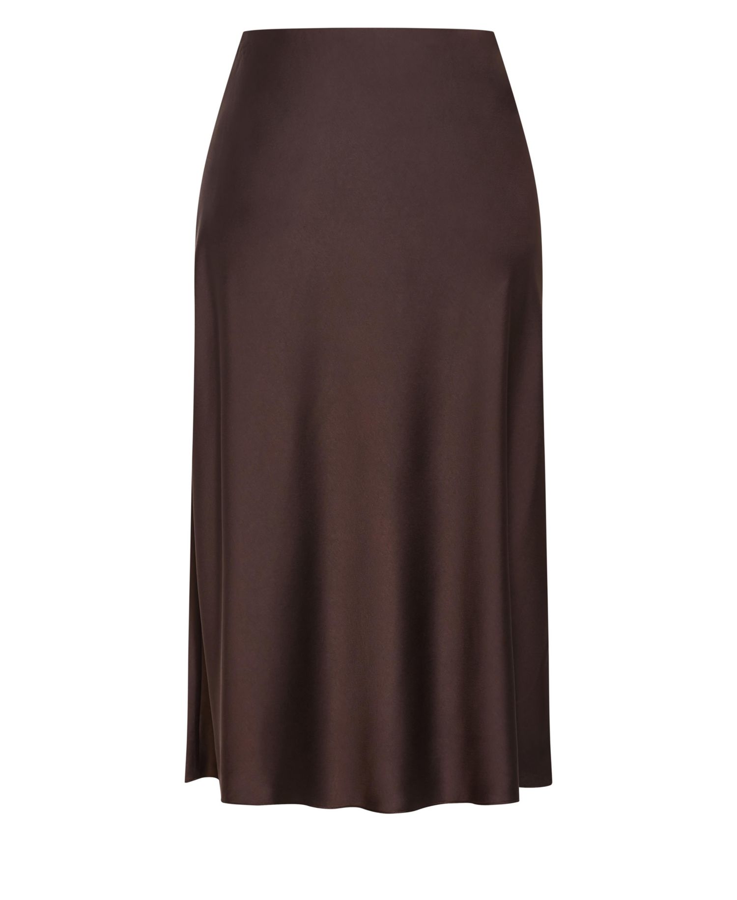 Plus Size Miranda Satin High-Waisted A-Line Midi Skirt
